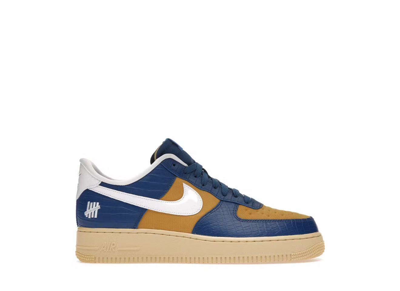 Undefeated 5 On It Blue Yellow Croc Nike Air Force 1 Low SP