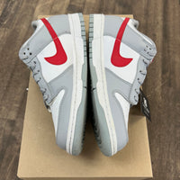 White Wolf Grey University Red Dunk Low (GS) (USED, No Box)