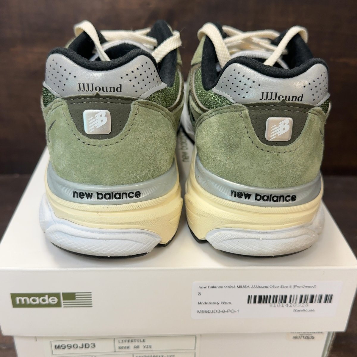 New Balance 990v3 MiUSA JJJJound Olive Size 8 (Pre-Owned) - aux