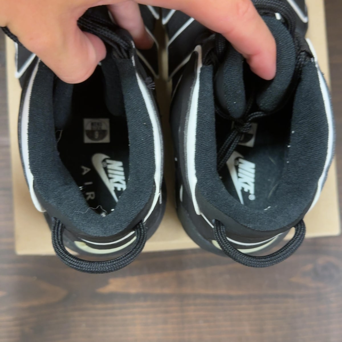 Nike Air More Uptempo Black White Size 9 (Pre-Owned) - Image 6