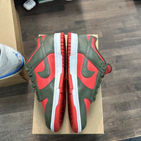 Nike Dunk Low Mystic Red Cargo Khaki (US 10) (Lightly Worn, No Box)