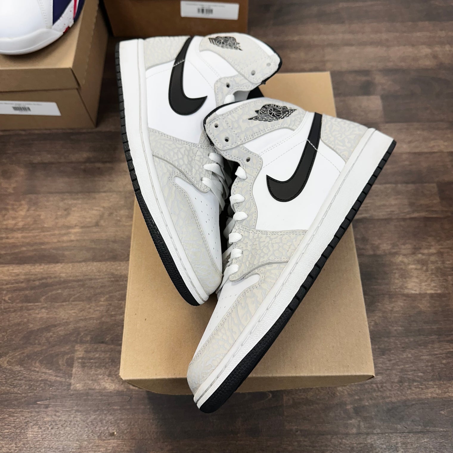 White Elephant Print Jordan 1 Mid (USED, No Box)