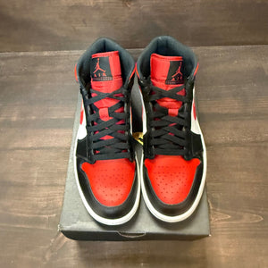 Jordan 1 Mid White Black Red (2022) - Image 3