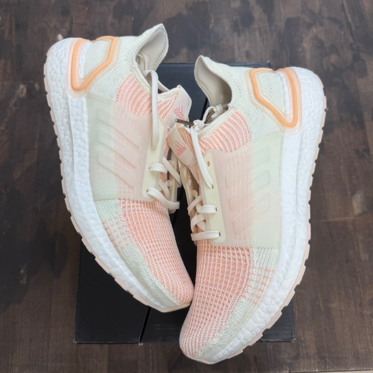 adidas Ultra Boost 19 Off White Glow Orange (Women's) - Image 1