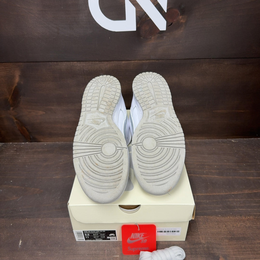 Nike SB Dunk Low Supreme 94 White Metallic Silver - Image 6