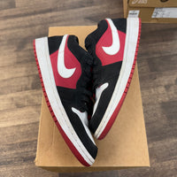 Black White Gym Red Jordan 1 Low (W) (USED, No Box)