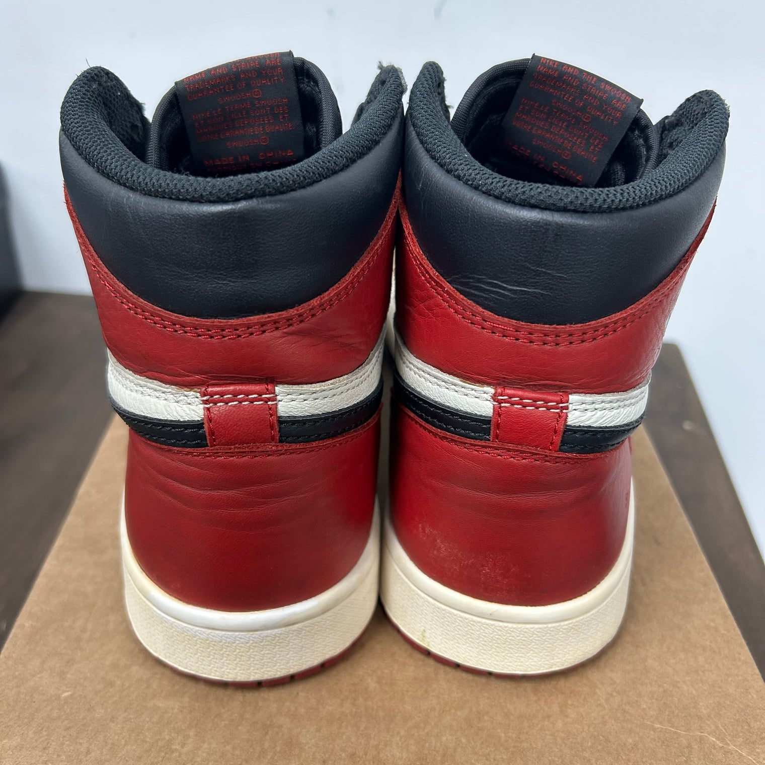 Bred Toe Jordan 1 High (USED, No Insoles, No Box)