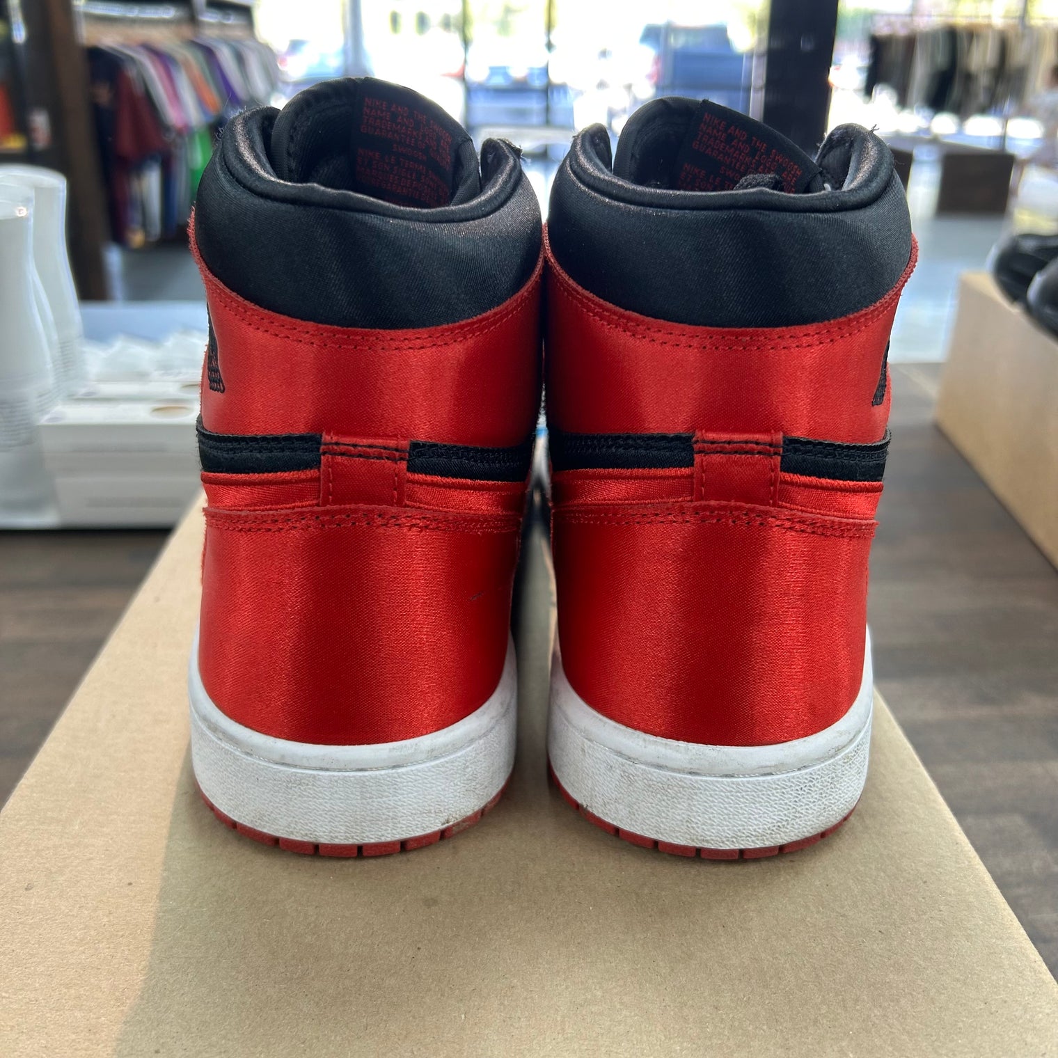 Satin Bred Jordan 1 High (W) (Used, No Box)