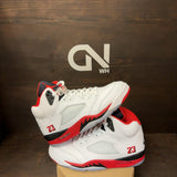 Jordan 5 Retro Fire Red Black Tongue (2025) Size 10 (Pre-Owned) - Image 1
