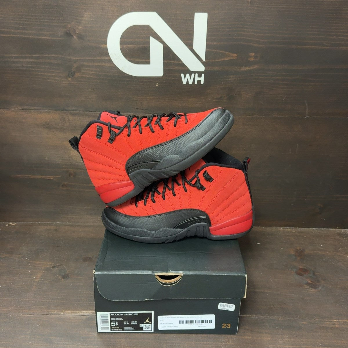 Jordan 12 Retro Reverse Flu Game (GS) Size 5.5Y (Pre-Owned) - front