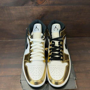 Jordan 1 Mid Metallic Gold Black White - Image 3