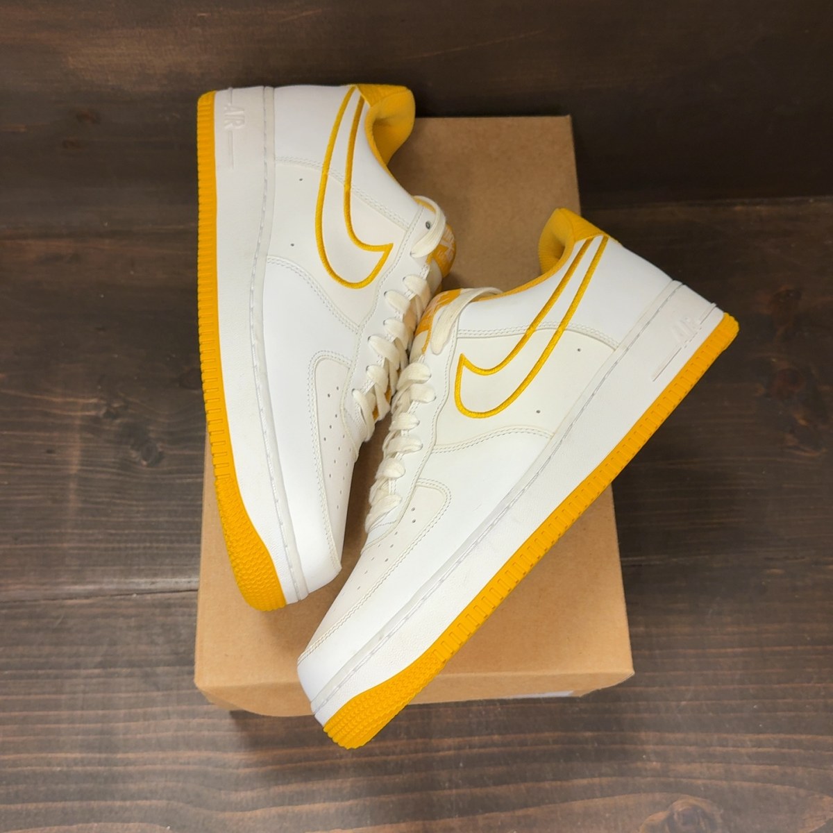 Nike Air Force 1 Low White Yellow Ochre Size 10.5 - Image 2