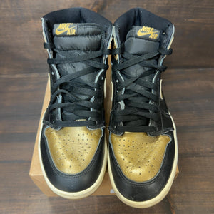 Jordan 1 Retro High Black Metallic Gold (2020) Size 9.5 (Pre-Owned) - Image 3