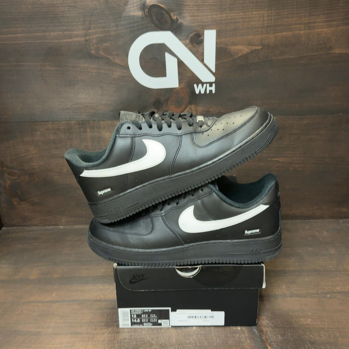 Nike Air Force 1 Low Supreme Black White - Image 1