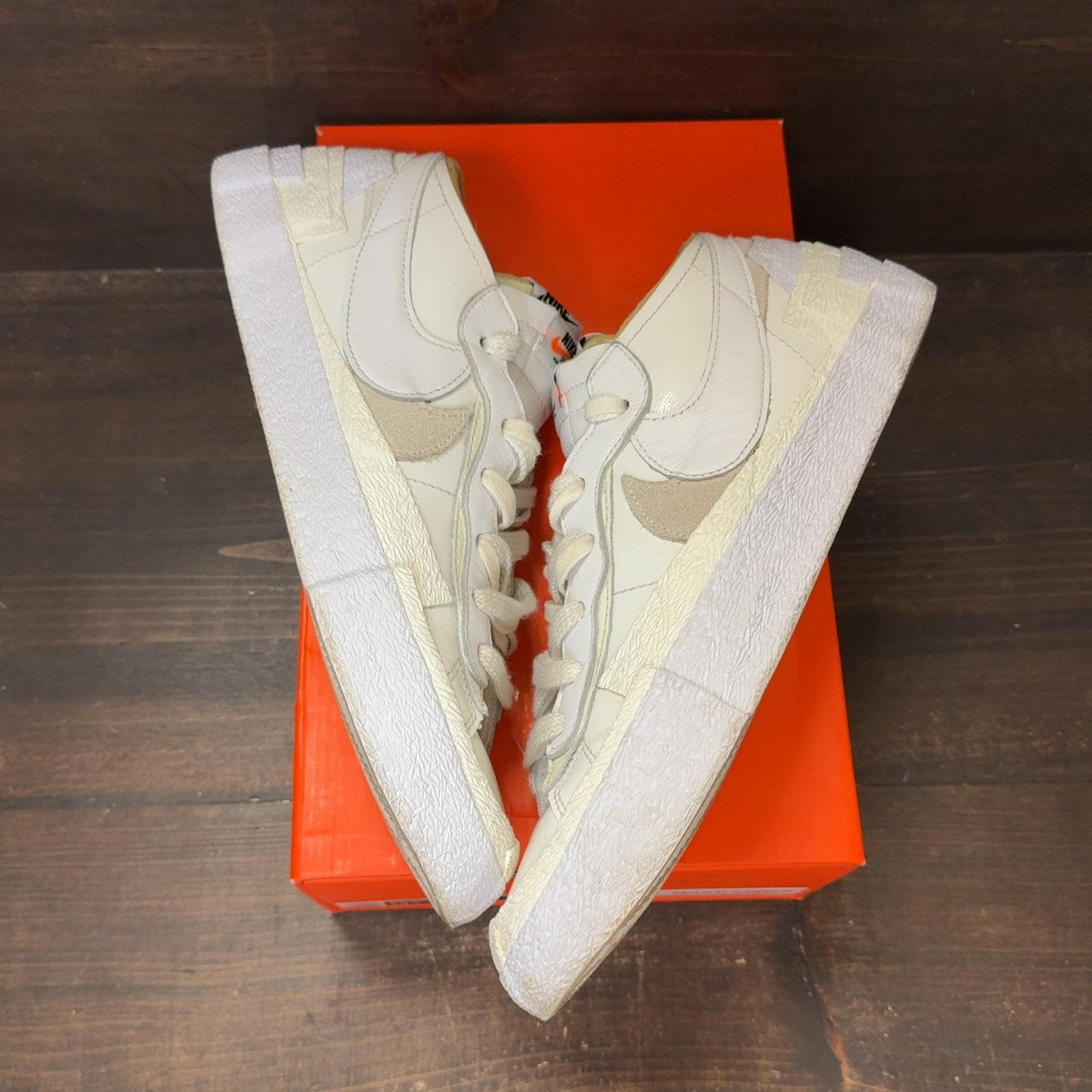 Nike Blazer Low sacai White Patent Leather Size 10.5 (Pre-Owned) - back