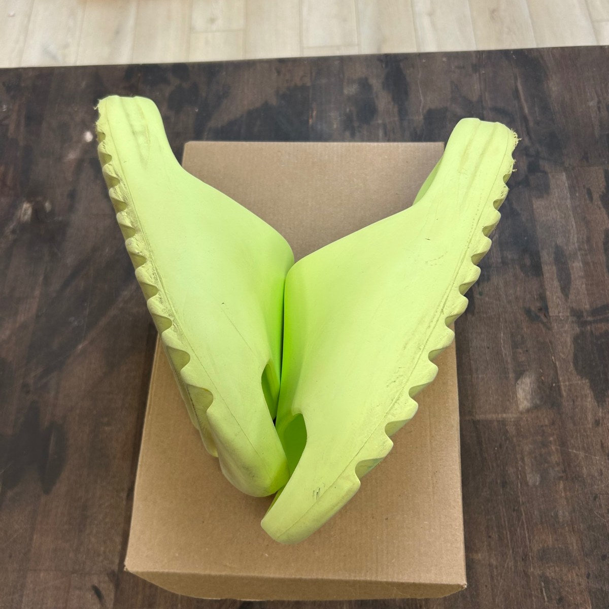 adidas Yeezy Slide Glow Green Size 14 (Pre-Owned) - Image 1