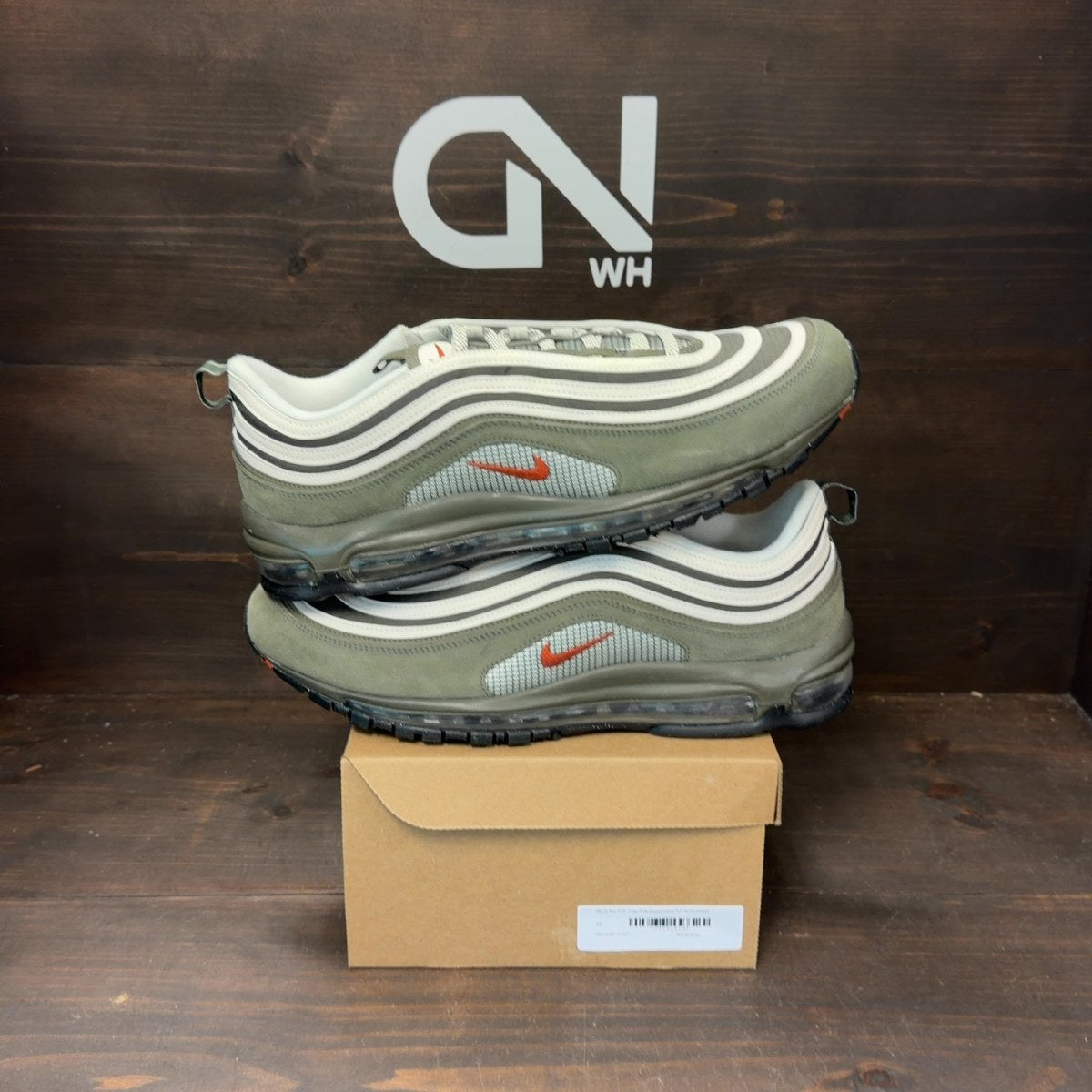 Nike Air Max 97 SE Cargo Khaki Rugged Orange Size 15 (Pre-Owned) - Image 1