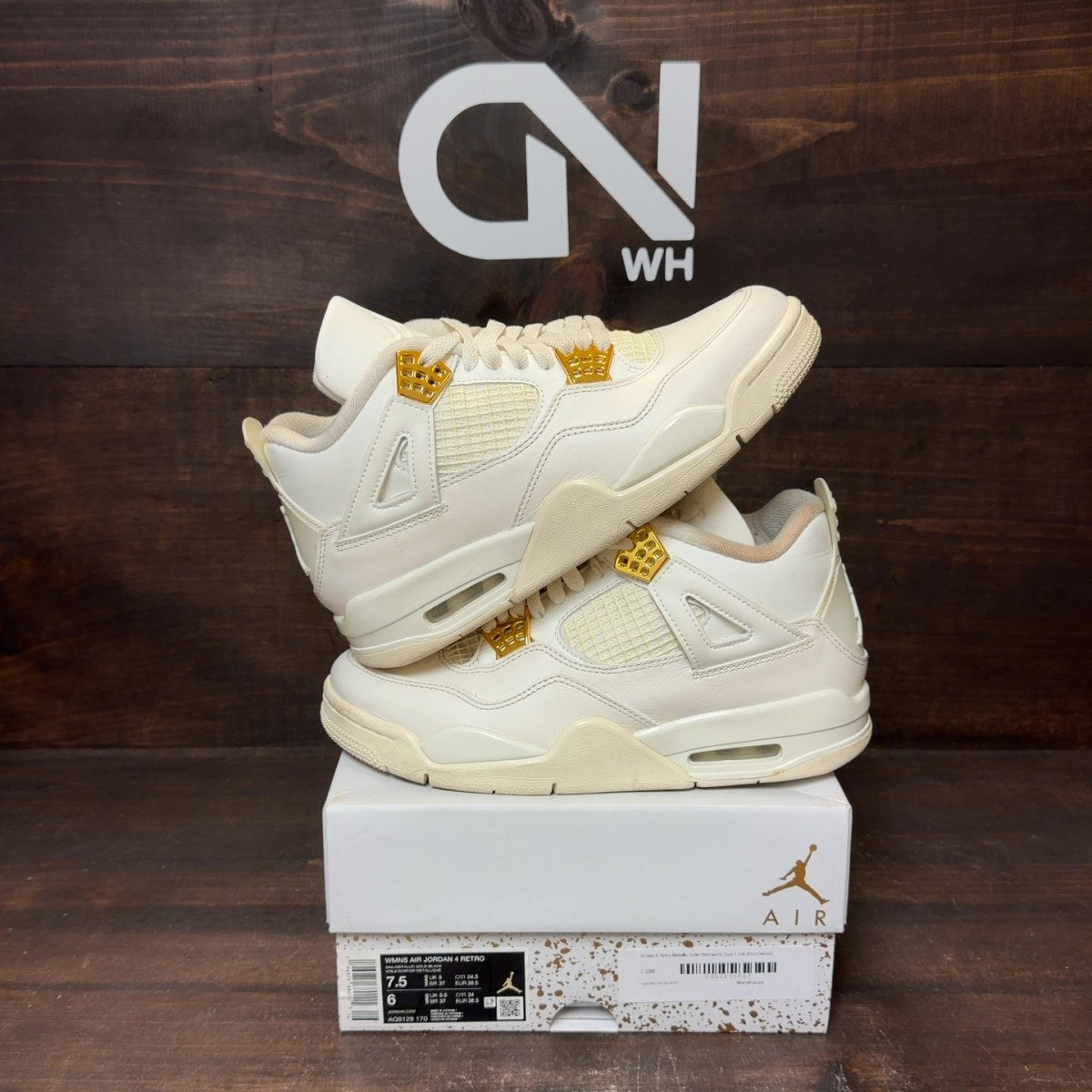 Jordan 4 Retro Metallic Gold (Women's) - Image 1