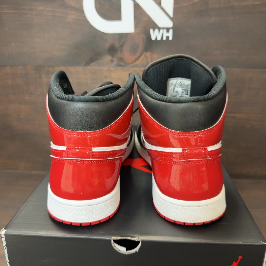 Jordan 1 Mid SE Patent Bred Toe Size 11.5 (Pre-Owned) - Image 5