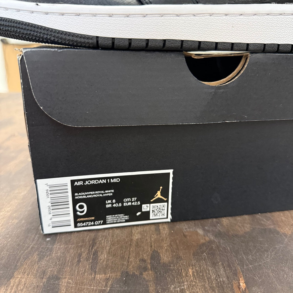 Jordan 1 Mid Hyper Royal Tumbled Leather - Image 6