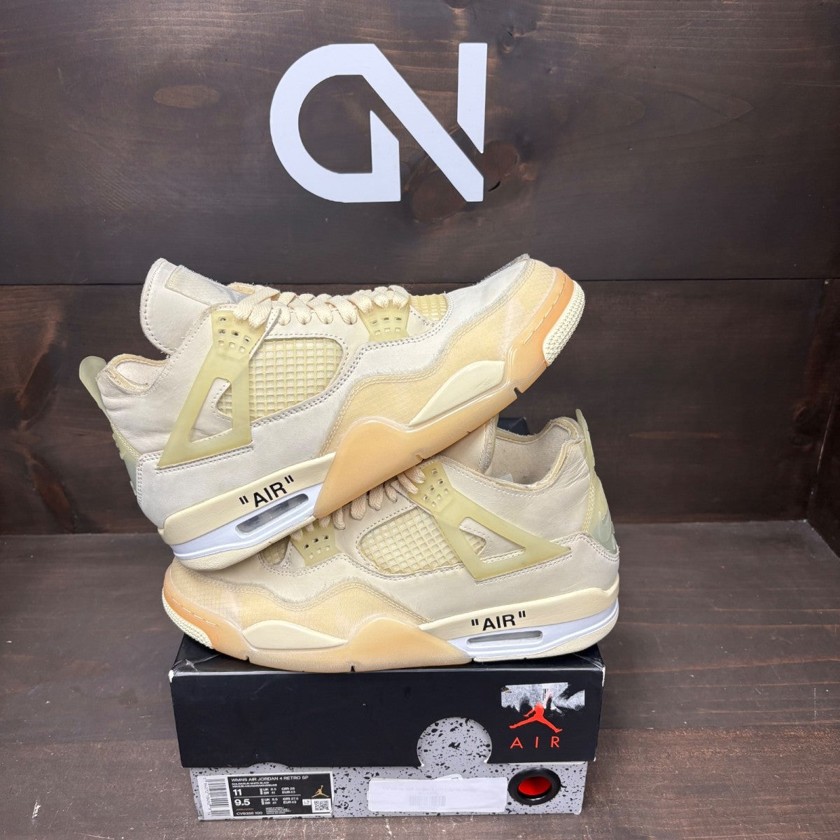 Jordan 4 Retro Off-White Sail (Women's) - Image 1