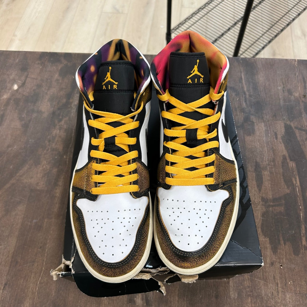 Jordan 1 Mid SE Orange Wear Away - Image 2