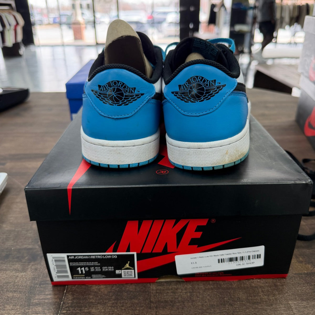 Jordan 1 Retro Low OG Black Dark Powder Blue - Image 3