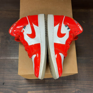 Jordan 1 Mid Barcelona Sweater Red Patent (GS) Size 4Y (Pre-Owned) - aux