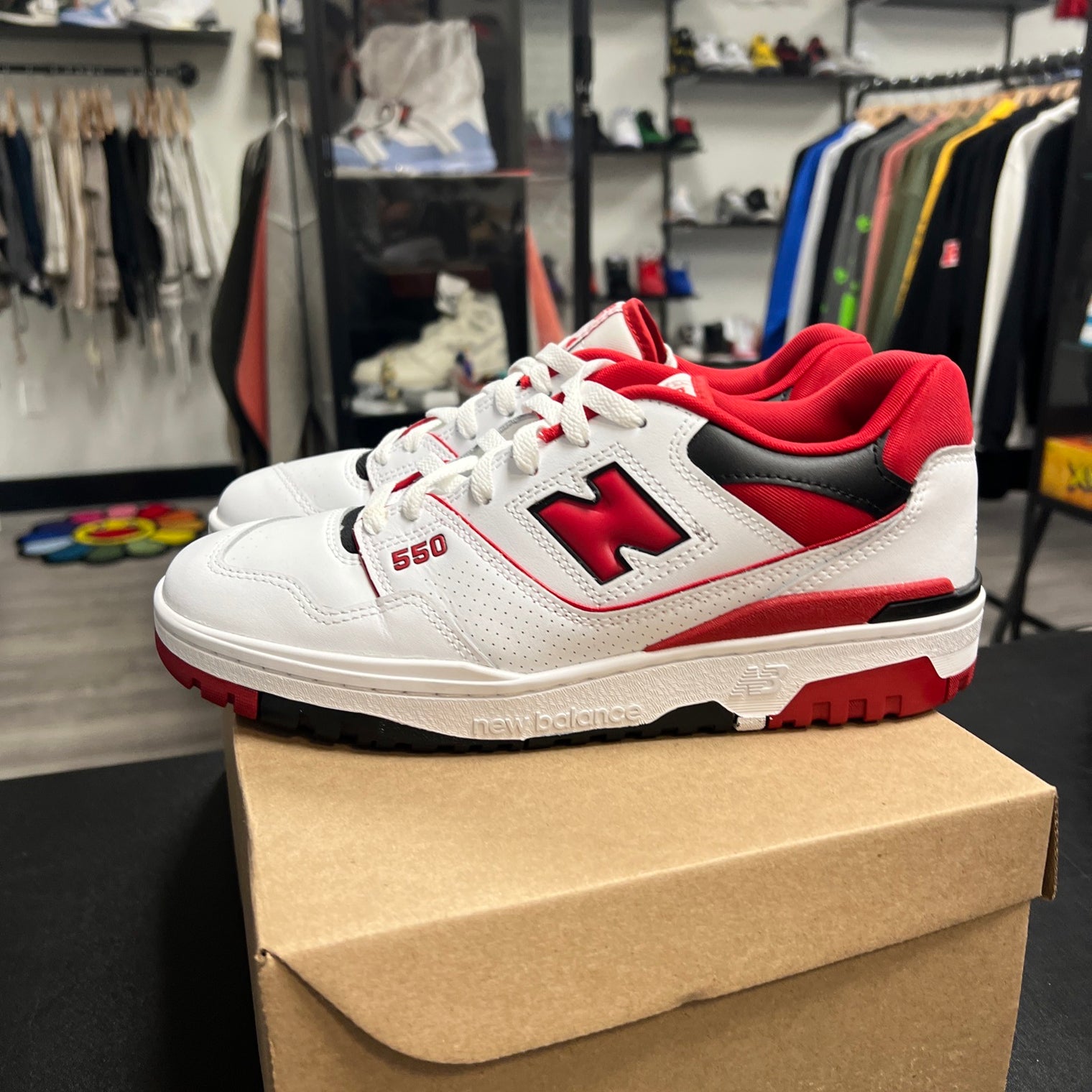 New Balance 550 White Team Red (USED, no box)