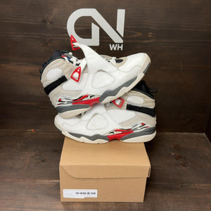 Jordan 8 Retro White True Red (2025) Size 10 (Pre-Owned) - front