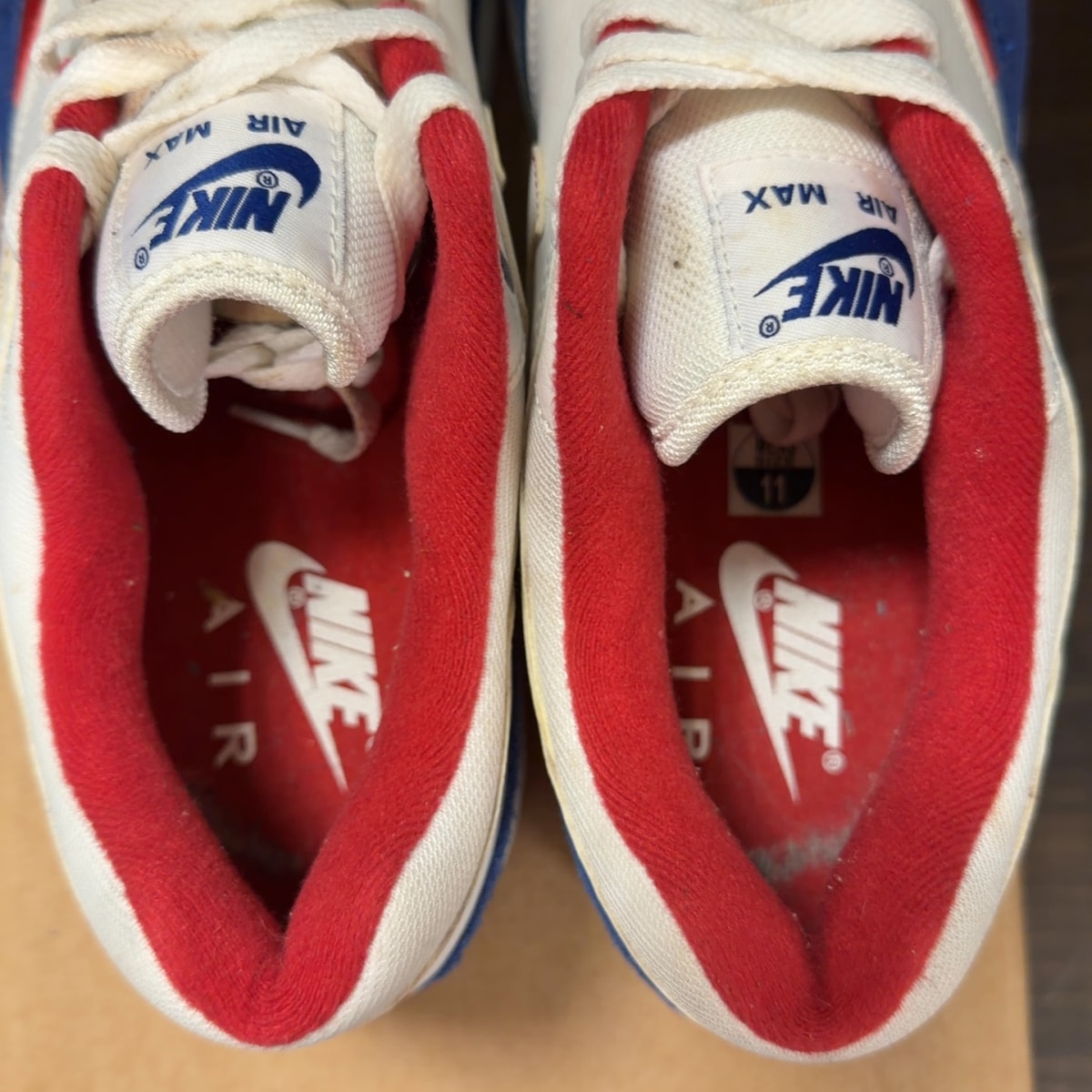 Nike Air Max 1 White Red Blue Size 11 (Pre-Owned) - Image 5