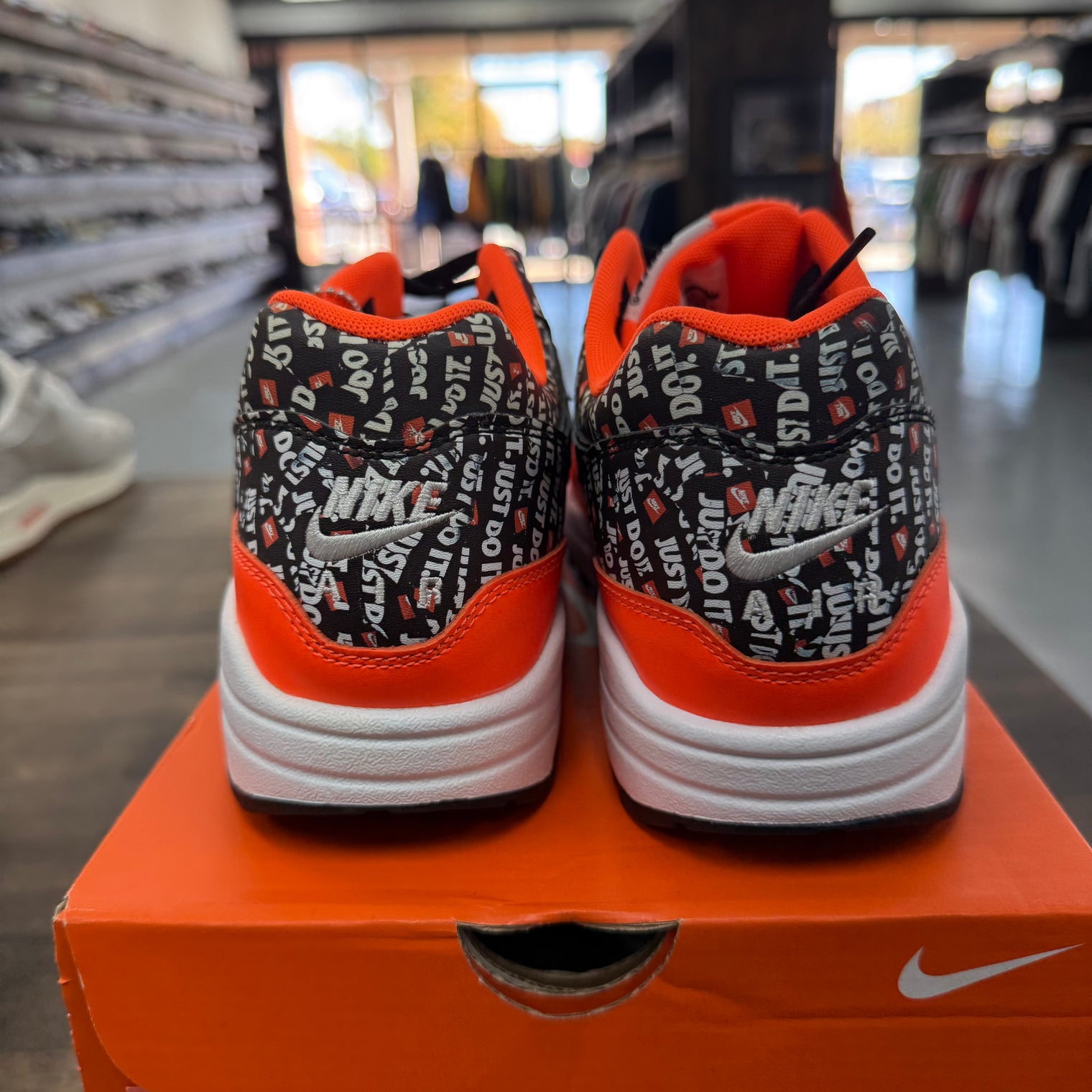 Just Do It Orange Nike Air Max 1 (USED, Replacement Box)