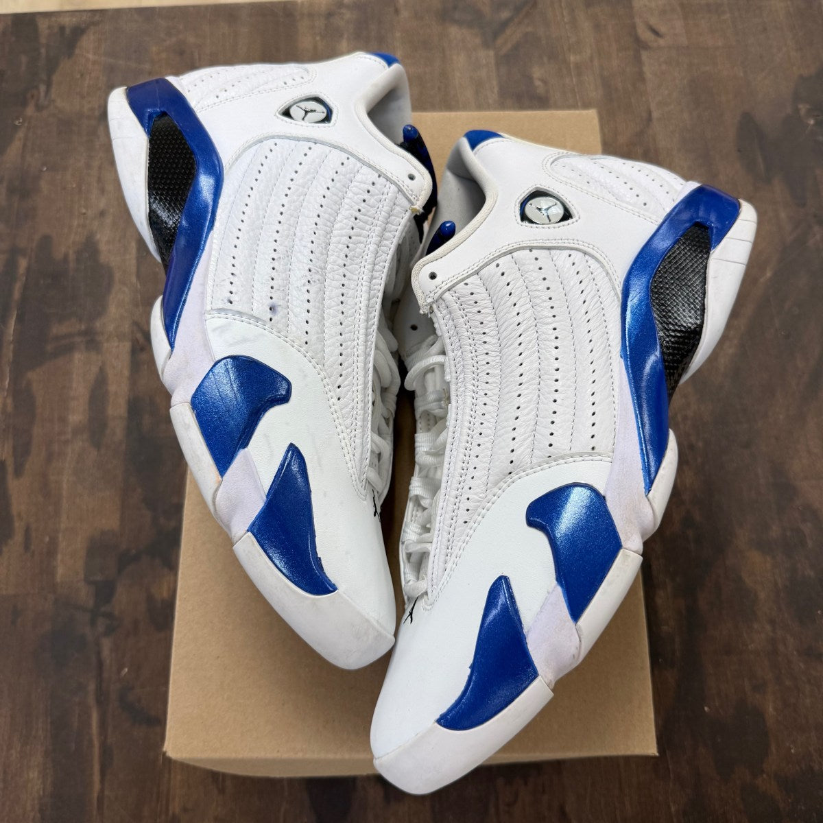 Jordan 14 Retro White Hyper Royal Size 11 (Pre-Owned) - Image 1