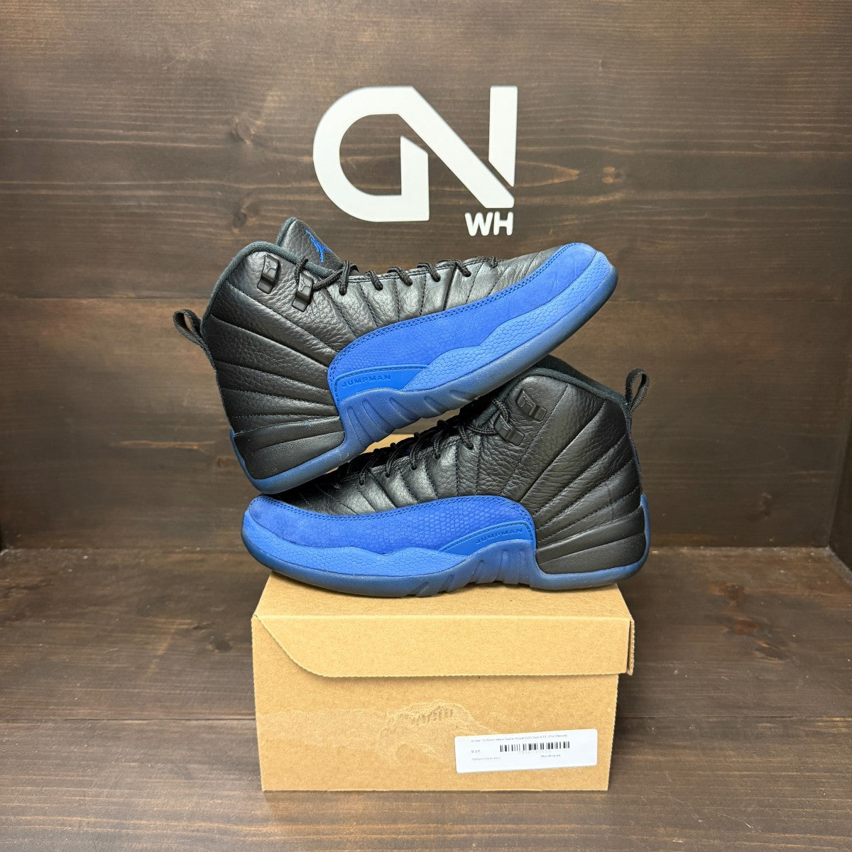 Jordan 12 Retro Black Game Royal (GS) Size 6.5Y (Pre-Owned) - Image 1
