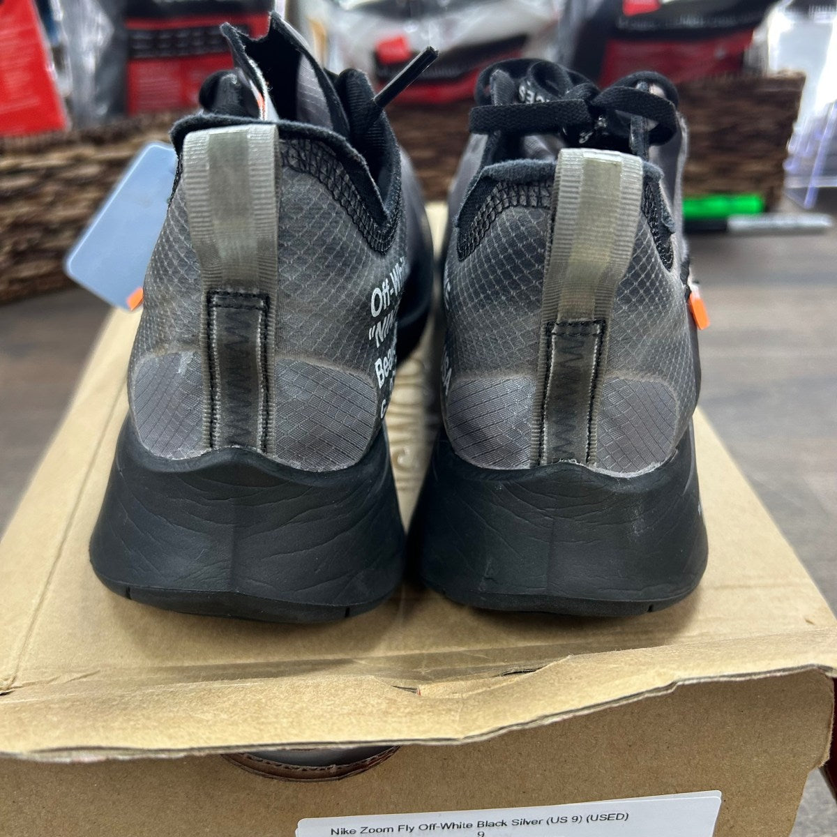 Nike Zoom Fly Off-White Black Silver Size 9 (Pre-Owned) - Image 4