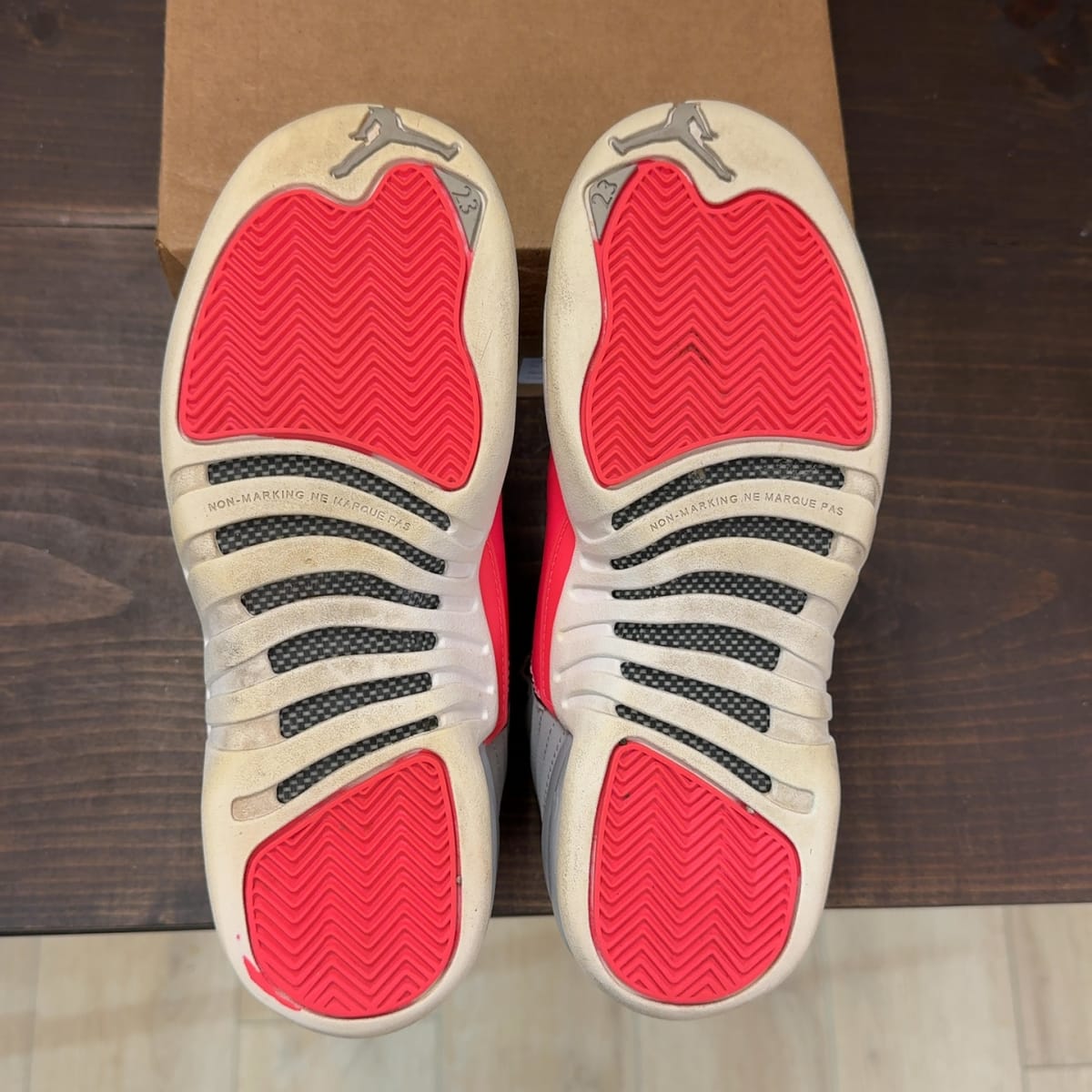 Jordan 12 Retro Wolf Grey Racer Pink (GS) Size 7Y (Pre-Owned) - aux