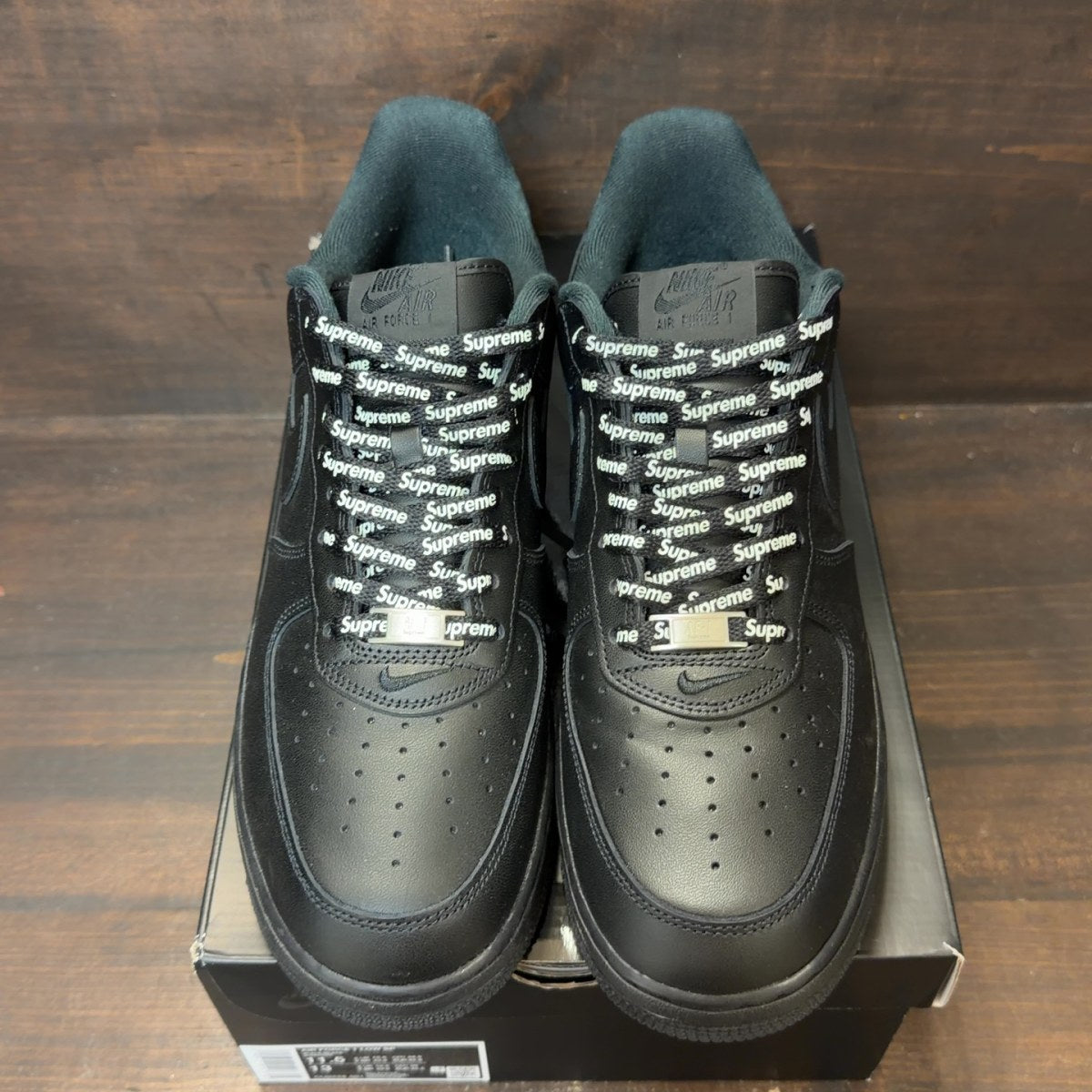 Nike Air Force 1 Low Supreme Black Size 11.5 (Pre-Owned)