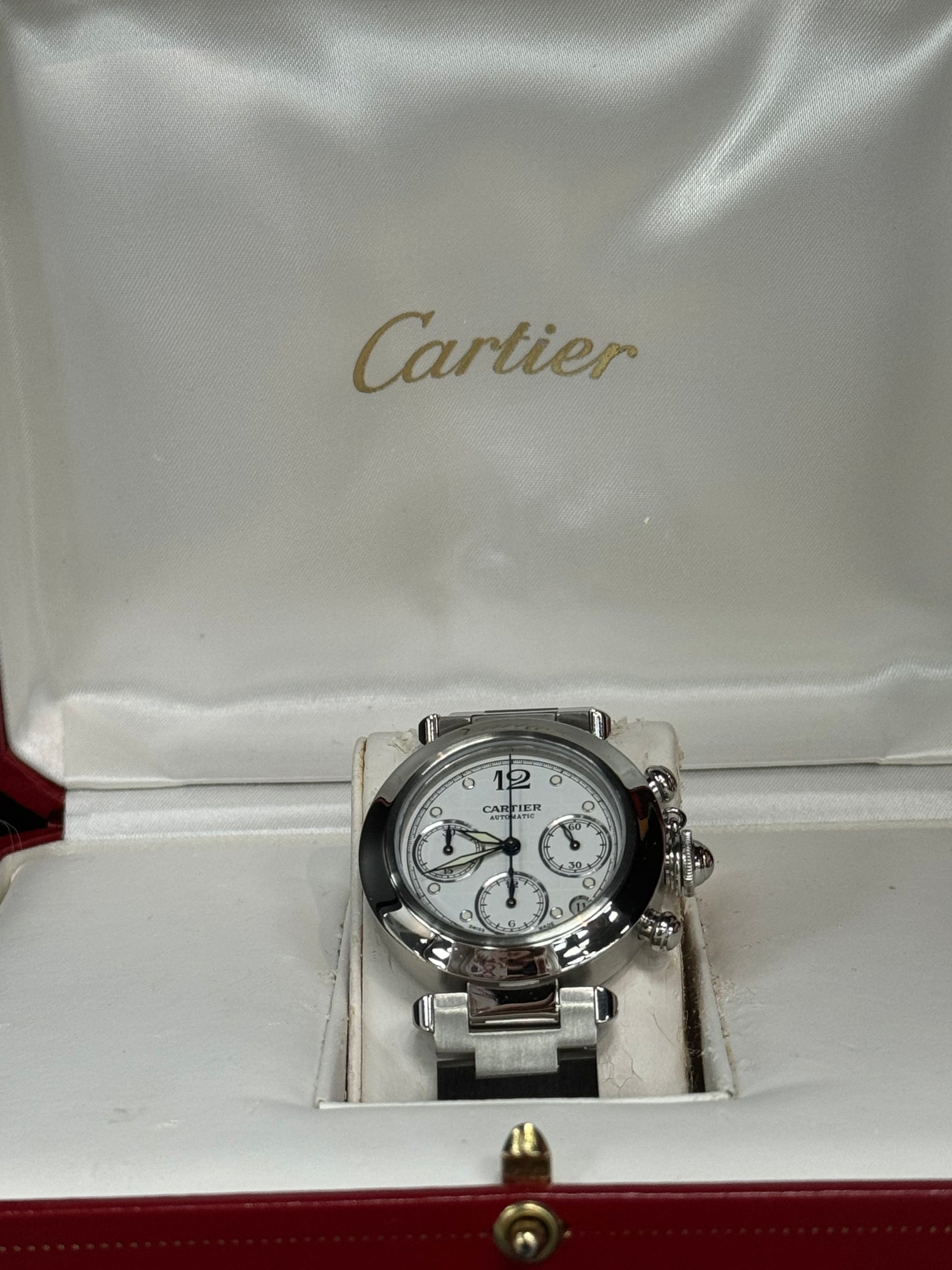 Cartier Pasha C 2412 Chronograph Box, No papers (Pre-owned)