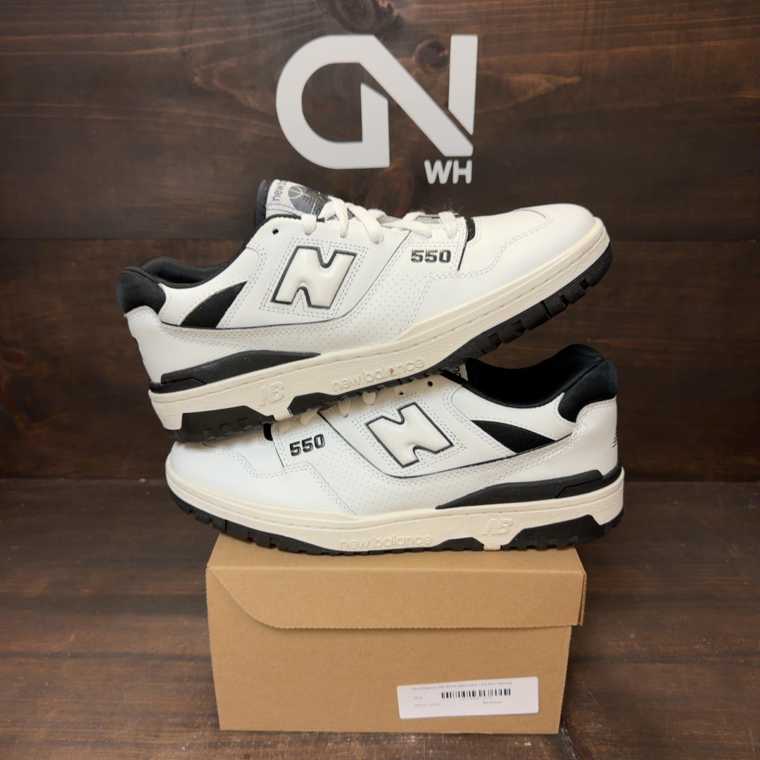 New Balance 550 White Black Size 10.5 (Pre-Owned) - Image 1