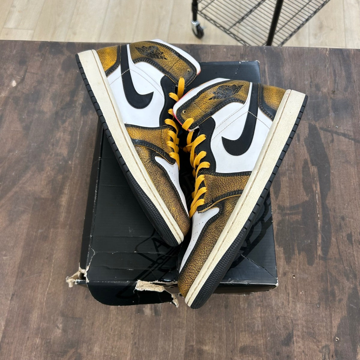 Jordan 1 Mid SE Orange Wear Away - Image 1