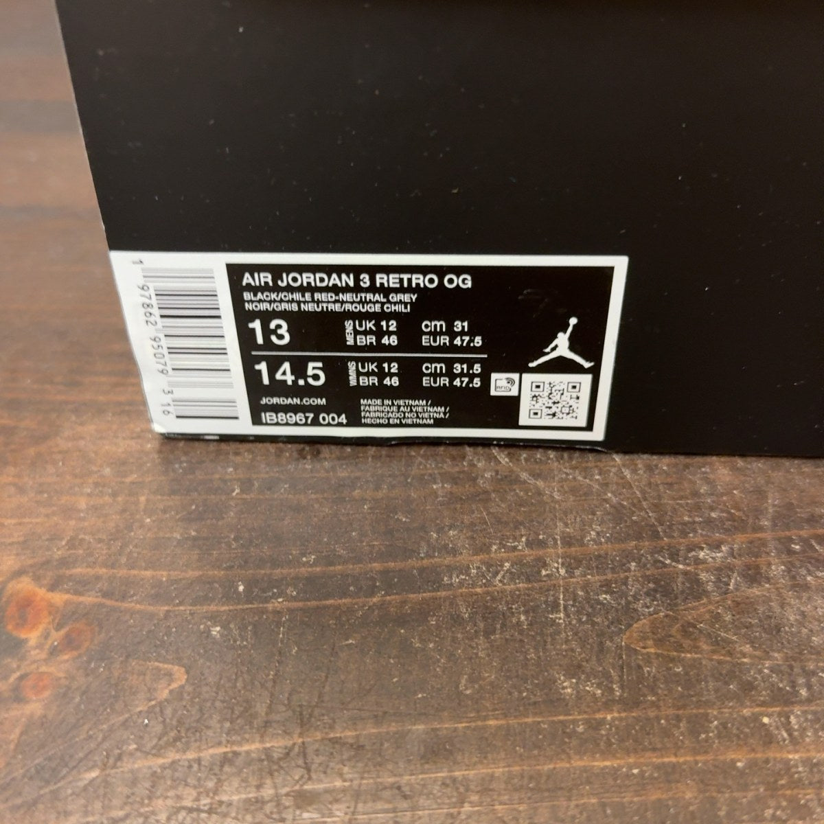 Jordan 3 Retro OG Rare Air Size 13 (Pre-Owned)