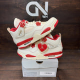 Jordan 4 Retro Valentine's Day Sierra Red (Women's) Size 10W (Pre-Owned) - Image 1
