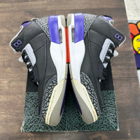 Black Court Purple Jordan 3 (USED)