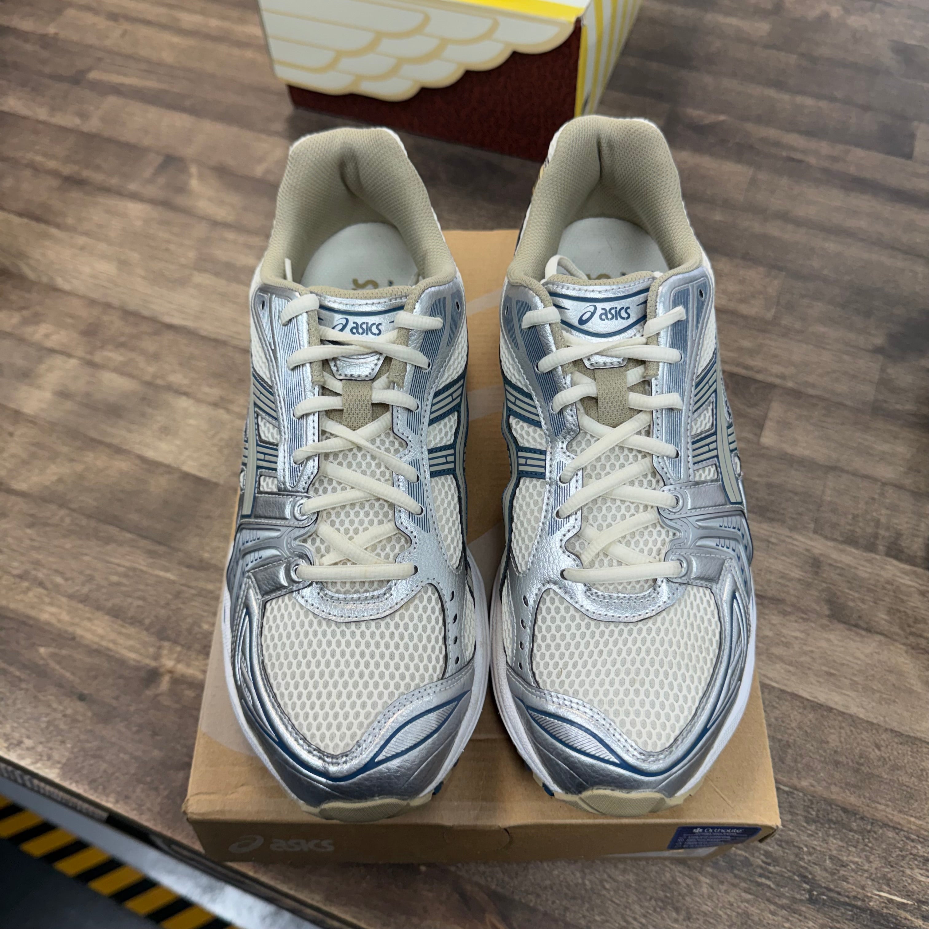 ASICS Cream Pure Silver Champagne Asics Gel-Kayano 14 (USED) Size 11 (Pre-Owned) - Image 2
