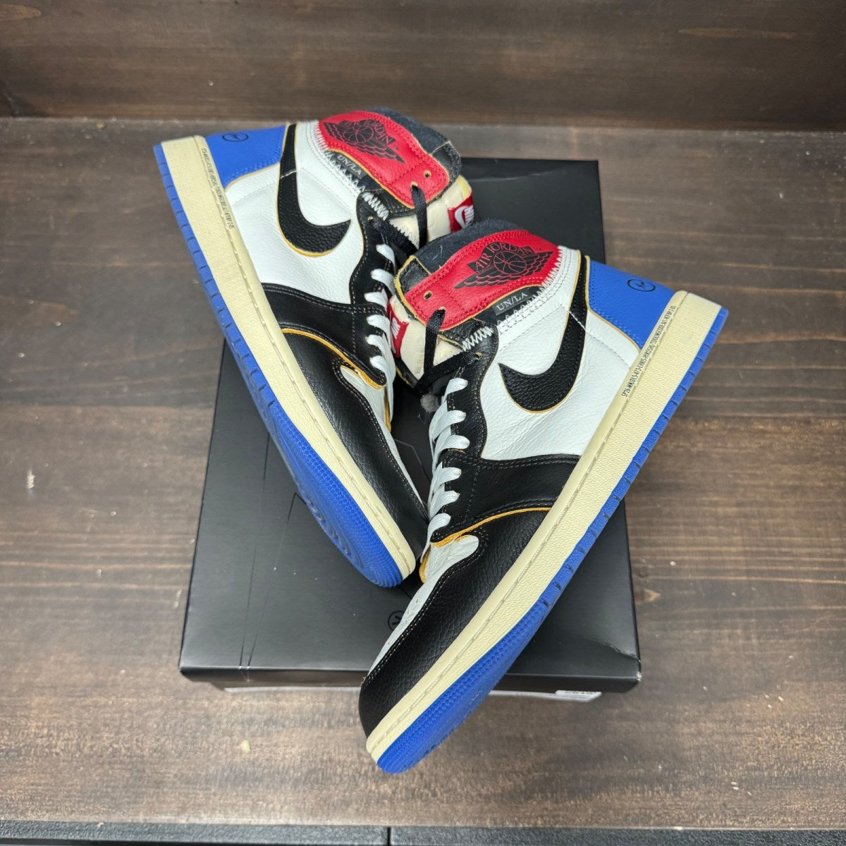 Jordan 1 Retro High OG SP Fragment x Union LA Varsity Red Sport Royal - Image 2