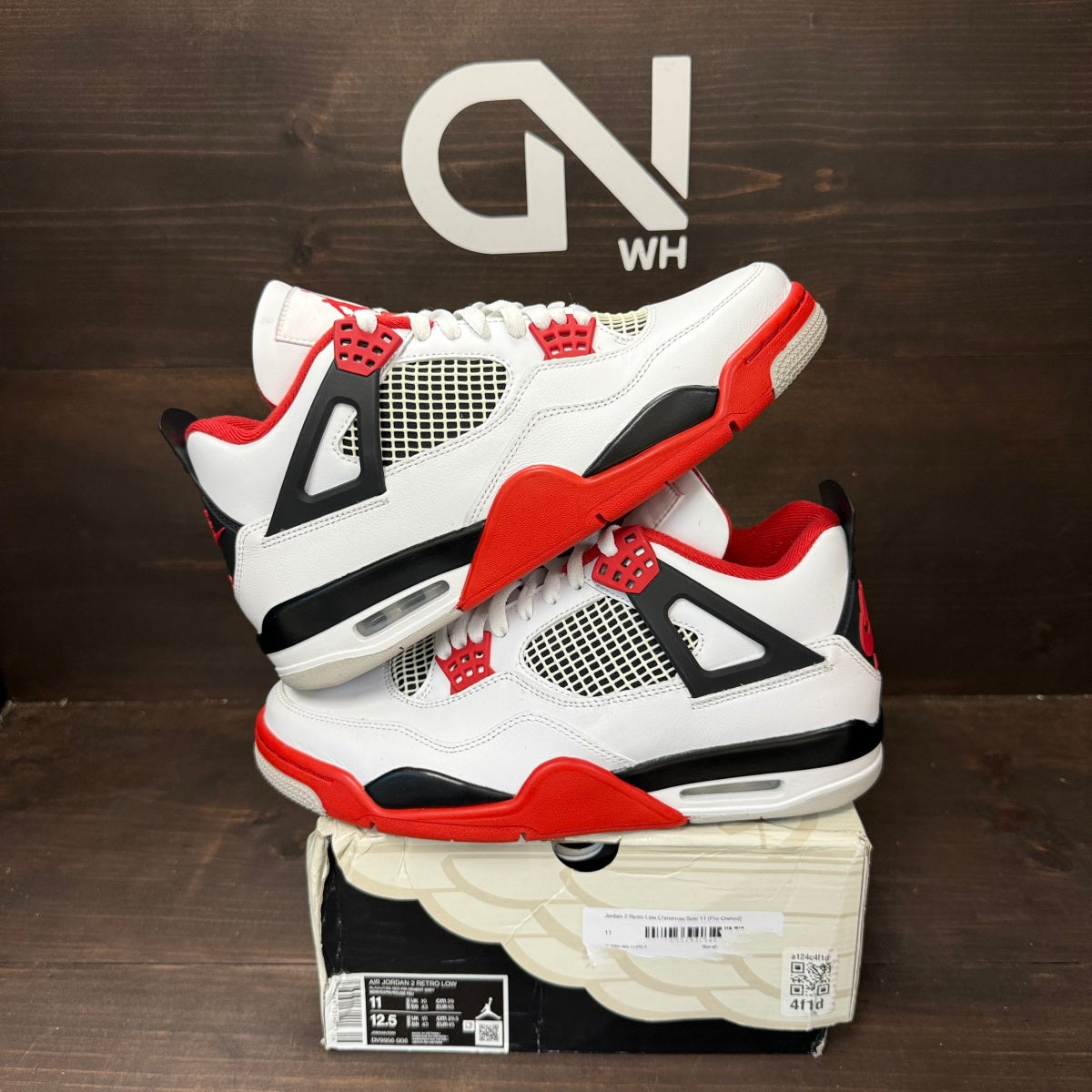 Jordan 4 Retro Fire Red (2020) Size 9.5 (Pre-Owned) - Image 1