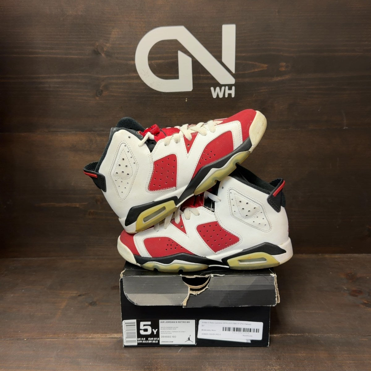 Jordan 6 Retro Carmine (2014) (GS) Size 5Y (Pre-Owned) - front