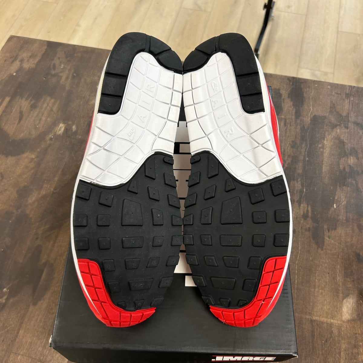 Nike Air Max 1 Anniversary Red (2017/2018 Restock Pair) Size 13 (Pre-Owned) - Image 5