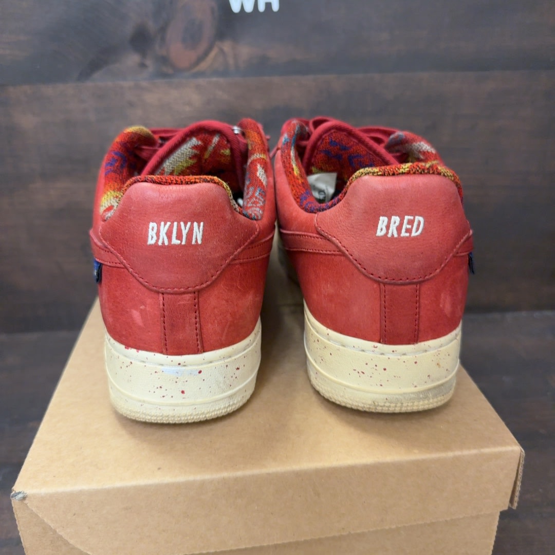 BKLYN BRED Nike Air Force 1 Red NIke ID Size 10.5 (Pre-Owned) - Image 4