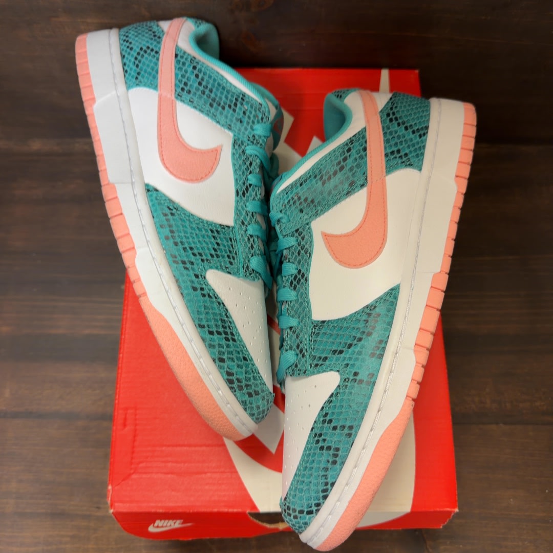 Nike Dunk Low Snakeskin Washed Teal Bleached Coral - Image 2